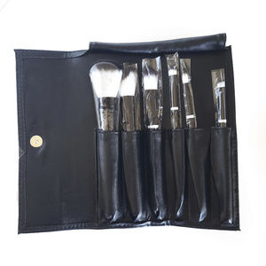 New 6 Makeup Brushes with Leather Travel Pouch